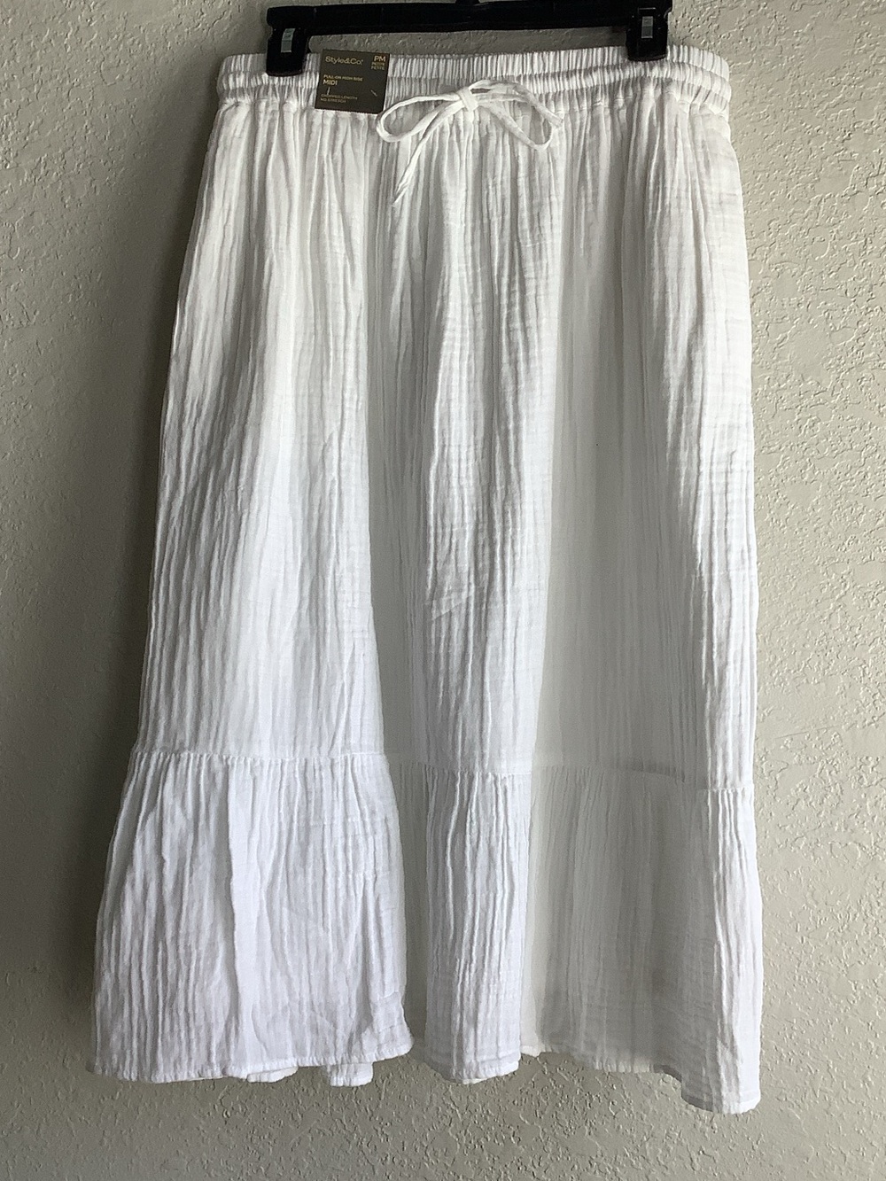 Style & Co. White Tiered Midi Skirt with Ruffle Hem - Picture 3 of 9